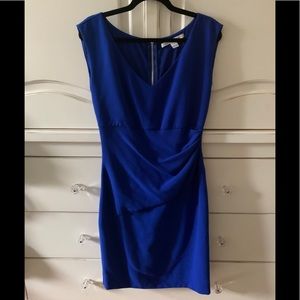 Diane Von Furstenberg Blue Bevin Ruched Dress